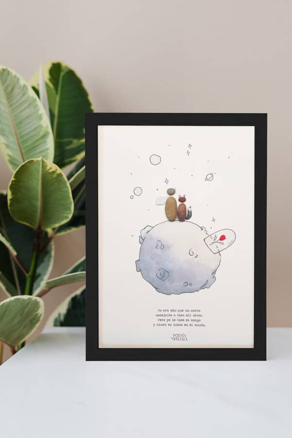 cuadro de el principito poesia en piedra